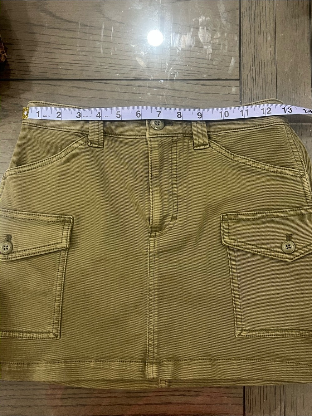 Aritzia Olive-Tan Cargo Mini Skirt